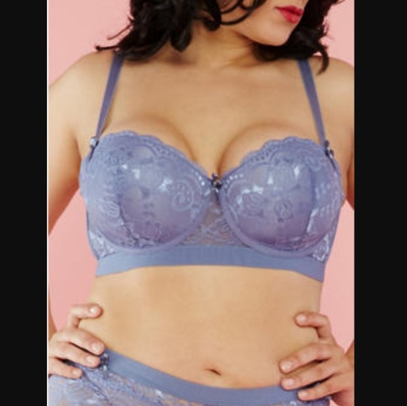 Rainbow Other - NWOT Purple Floral Lace Print Plus Rainbow Bra